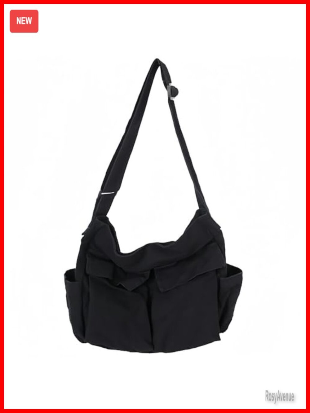Lauthen.S Grunge Canvas Hobo Crossbody Messenger Bag Multiple Pockets